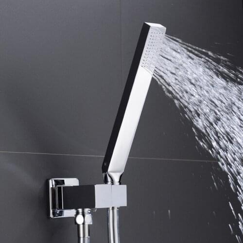 Bathroom Square Water-saving Shower Head High Pressure Hand Shower Set Chrome Plated With Shower & Hose Bathroom Accessories
