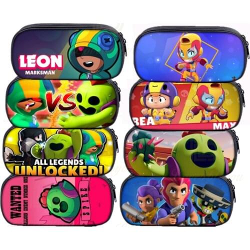 New ers Pencil Case for Girls Boys Gifts School Cute Star Leon Crow Pencil Box Pencilcase School High Capacity Stationery Bag