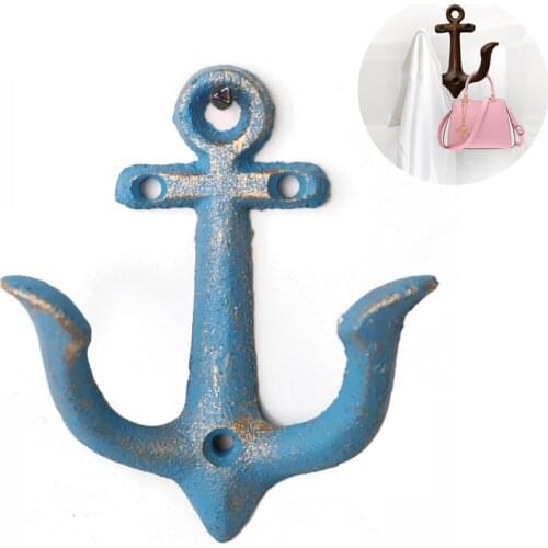 Promotion Anchor Model Iron Ornament Wall Hook Home Decoration Rail Door Decor Accessories Bag Hooks Furnishing Crafts Household