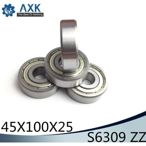 S6309ZZ Bearing 45*100*25 mm( 1PC ) ABEC-1 S6309 Z ZZ S 6309 440C Stainless Steel S6309Z Ball Bearings