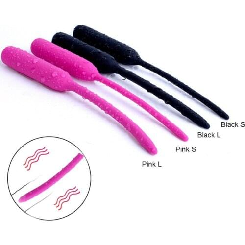 Silicone Sounding Urethral Vibrator for Men Vibrating Penis Plug Dilator Male Masturbator Penis Insertion Vibrator Toys