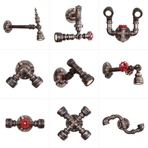 Style personality simple hotel restaurant retro industry Fengshui pipe iron decoration bedroom living room spotlight