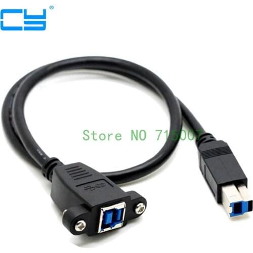 Super Speed USB 3.0 back panel mount B female To Male B type extension cable 0.5m 50cm