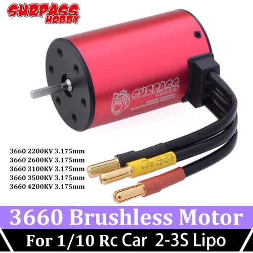 Surpass Hobby KK 3660 Brushless Motor 3100KV 3500KV 4200KV 60A ESC Waterproof 3.175mm 3S for 1/10 RC Car Drift Racing Off-Road