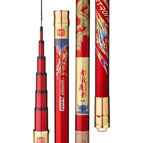 3.6m-11.0m Power Hand Rod Carbon Fiber Telescopic Fishing Olta 12H Super Hard Sturgeon Fish Canne Vara De Pesca Fishing Tackle