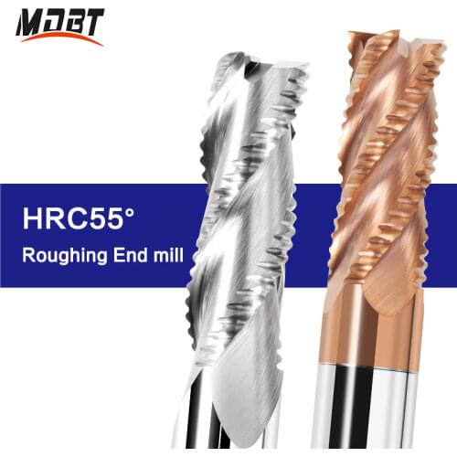 Roughing End Mill Solid 3 Flutes 4 Teeth CNC Carbide Router Bits Milling Bits For Steel Iron Aluminum Wood Copper