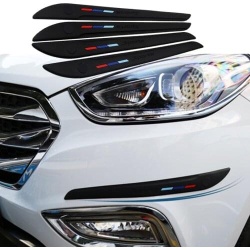 47 X 4.9CM 2/4pcs Sport Car Protector Trim Universal Auto Front Rear Bumper Protector Guard Scratch Sticker Strip Rubber Plate