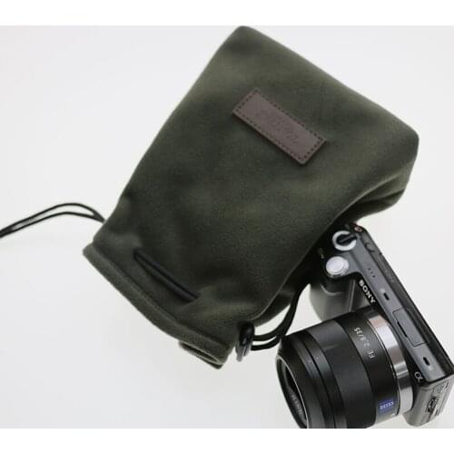 Roadfisher Waterproof Drawstring Camera Bag Insert Pocket Pouch For Canon Fuji Sony A5000 A6000 Panasonic GF6 GF7 Olympus Pentax