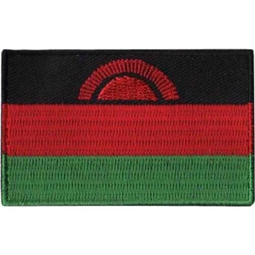 Malawi Country Embroidery Patch Heat Cut Edge with Iron On Backing free shipping by Post