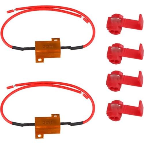 1 pair 25W 25Ohm 12V automotive LED light decoder motorcycle turn light decoder low power LED decoder failure resolution