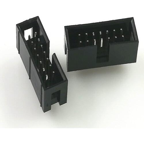 1000pcs 2x7 Position 14 Pin Vertical 0.10" Shrouded header IDC Socket Mate 2.54 mm Pitch Through Holes PCB Solder DIP Straight