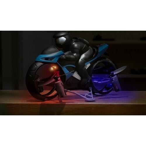 Remote Control Motorcycle 2 in 1 Land Air 2.4GHz Flying Off-road Motorcycle Drone with 360 Degree Rotation Drift Headless Mode
