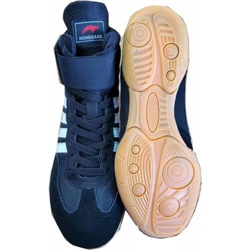 2021 Wrestling Shoes for Unisex Training SAMBO Shoe Rubber At The End Artificial Leather Sneakers Professional Boxing