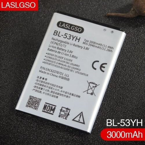 100% Good Quality BL-53YH Battery for LG Optimus G3 D830 D850 D851 D855 LS990 VS985 F400 G3