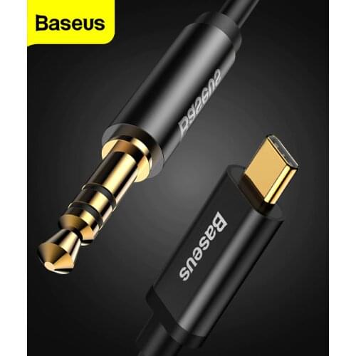 Baseus USB Type C Aux Audio Cable to 3.5mm Jack Female Speaker Cable For Headphone Headset Aux Cord For Xiaomi Huawei Samsung