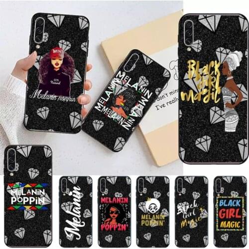 Black girl Melanin Poppin Phone Case For Samsung galaxy S 7 8 9 10 20 edge A 6 10 20 30 50 51 70 note 10 plus