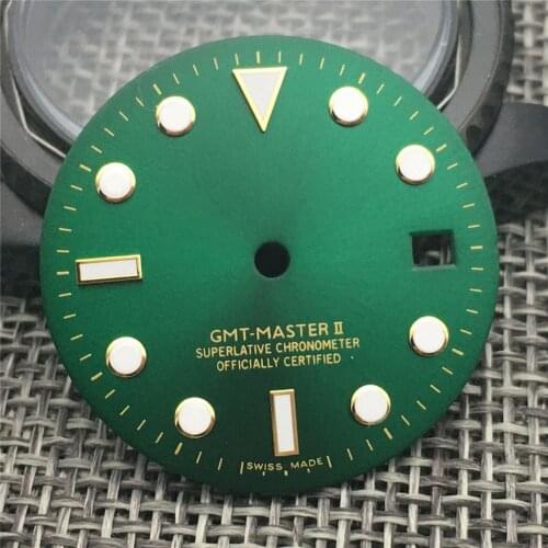 28.5MM Watch Dial Green Luminous Wristwatch Dial for ETA2836/2824 Mingzhu DG2813/3804 automatic Watch movement Repair Part