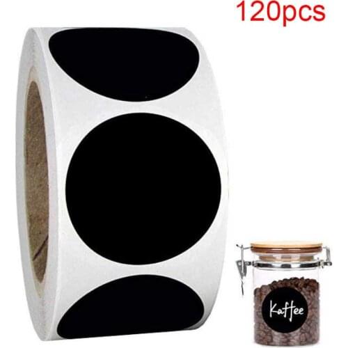 PVC Label 2 inch Labels stickers 120/Roll Black round/rectangle 5.5x3.5cm stickers handwriting label tags