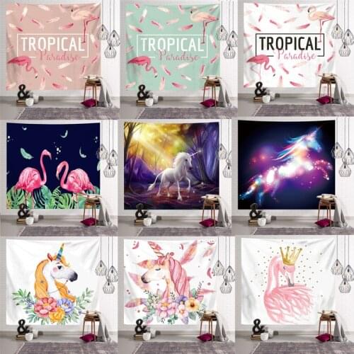 Horse Flamingo Tapestry Wall Hanging Hippie Macrame Swimming Mat Home Decor Beach Towel Decor Livingroom