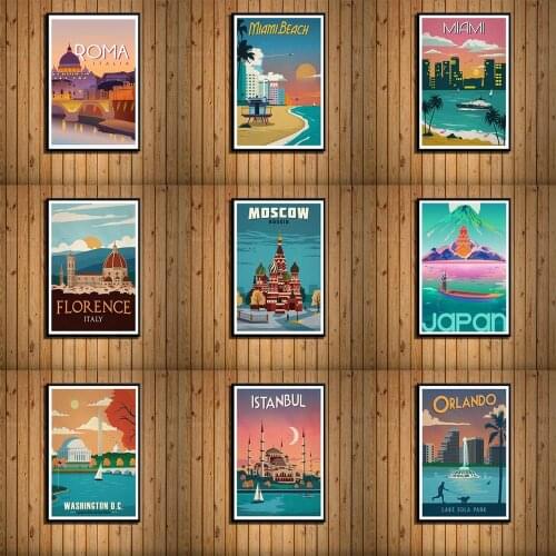 Hd Print Art Painting New York Netherlands Amsterdam London Vintage Travel Cities Landscape Posters Wall Art Picture