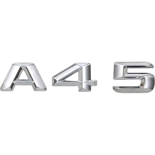 Chrome ABS Plastic Car Trunk Rear Letters Badge Emblem Decal Sticker for A45