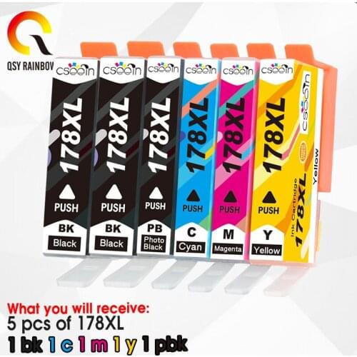 6pcs compatible Ink Cartridge for HP 178 for HP178 178XL Photosmart 5510 5515 6510 7510 B109a B109n B110a Printer
