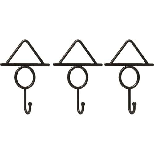 3Pcs Black Iron Hooks Coat Hook Single Towel Clothes Hooks for Bathroom Kitchen Garage With Mounting Screws