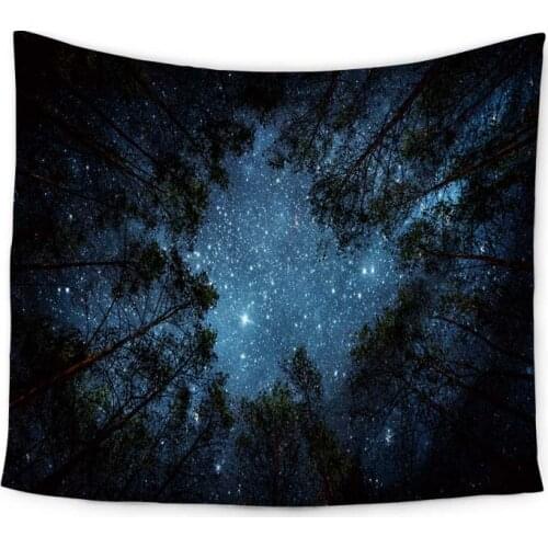 Beautiful Night Sky Wall Tapestry Home Decorations Wall Hanging Forest Starry Night Tapestries For Living Room Bedroom