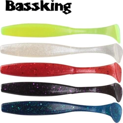 BASSKING 8Pcs 100mm 4.3g Single T-tail Silicone Bait Soft Fishing Lure Leurre Souple Para Pesca Fishing Wobblers Sabiki Feeder