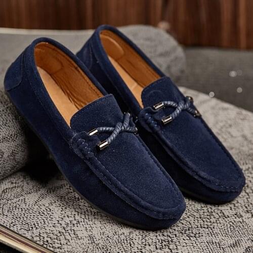 NEW Mens Loafers Comfortable Flat Casual Shoes Men Breathable Slip-On Soft Leather Driving Shoes Moccasins 2019 New