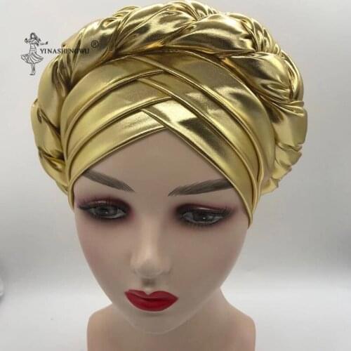 Latest African Clothing Headtie Already New Style Fashion African Cap Nigerian Wedding Gele Women Braid Turban Ladies Head Wraps