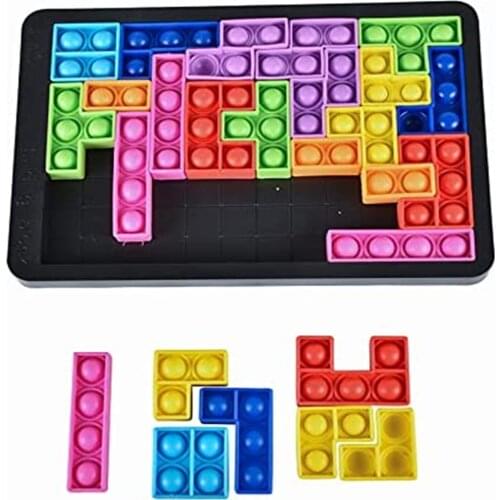 New Tangram Giant Huge Silicone Popper Puzzle Jigsaw Push Pop Bubble Building Blocks Educational Sensory Fidget Toys