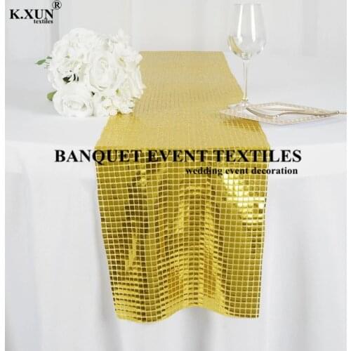 New Desuin Square Sequin Table Runner For Wedding Tablecloth Event Party Decoration