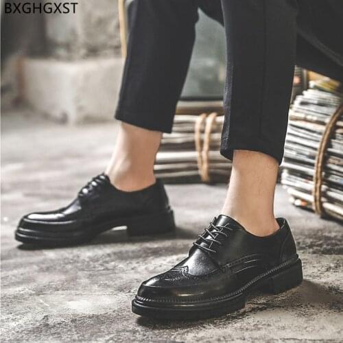 Oxford Elegant Shoes for Men Casual Business Shoes Men Brogue Wedding Shoes for Men 2021 Black Man Zapatos De Hombre Chaussure