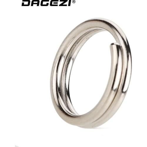 DAGEZI 25pcs/lot Stainless Steel Fishing Split Rings For Hard Bait #4-#15 Double Loop Split carp Fishing Accessories pesca