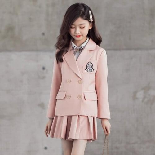 Girls School Blazer Coat 8 10 years Teen Girls JK Uniform Jacket Spring Autumn Kids Clothes
