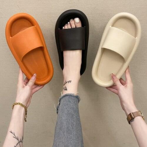 Pillow Slides 2021 Summer Fashion Designer Slide Flip Flops Candy Color Increased Thick Bottom Men Indoor Platform Sandals Women