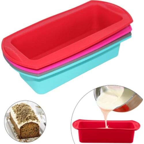 Silicone Cake Mold Rectangle Pan Bakeware Moulds Bread Toast Candy Mold Form Bakeware Baking Dishes Pastry Tools Loaf Pans Tary