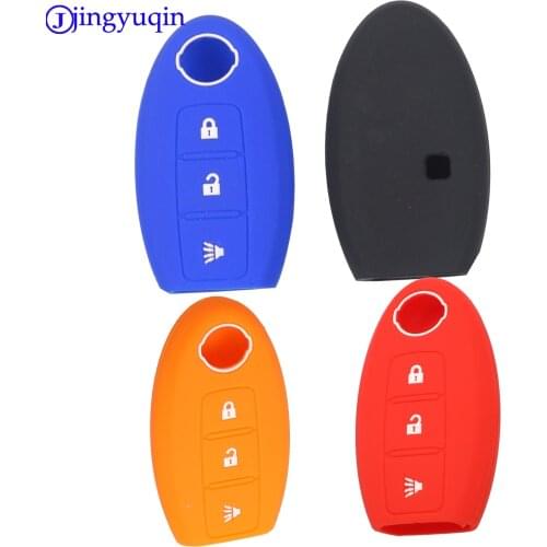 Jingyuqin Remote 3B Silicone Car Key Cover Case For Nissan Qashqai Skyline Juke Alissa X-Trail Keyless Micra Murano Juke Alissa