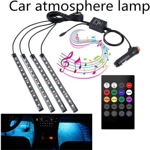 Car led strip light rgb tape for Car atmosphere lamp decoration 12V Cigarette Lighter 5V USB Music sound IR control neon strips