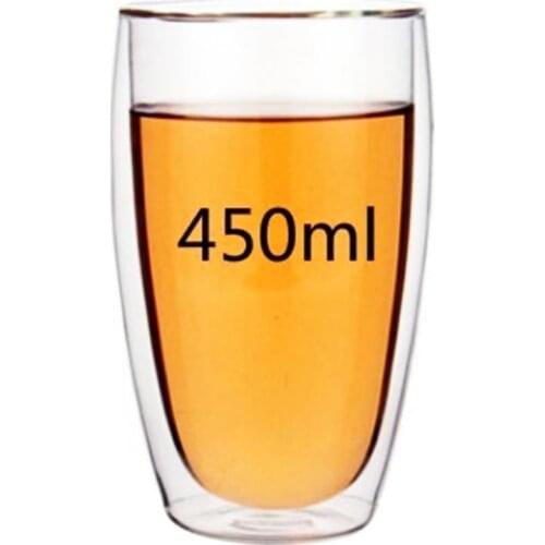 80/250/350/450ml Heat Resistant Double-layer Glass Tea Milk Coffee Water Cup Glass Mugs Double Wall Glass Mug Drinkware