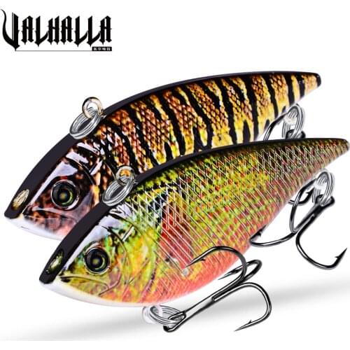 VALHALLA 1PC Pencil Fishing Lures VIB Bait 12g-0.42oz Fishing Tackle 6# Hooks 3D Eyes Bass 6.95cm-2.73" Baits 10 Colors Style
