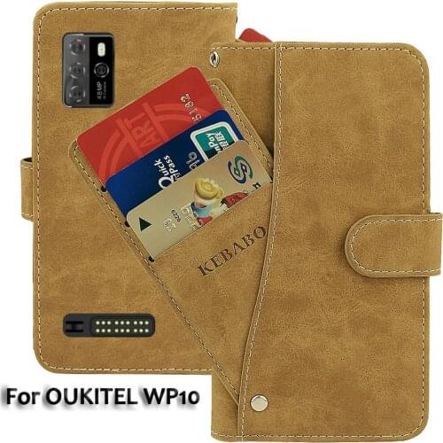 Vintage Leather Wallet OUKITEL WP10 Case 6.67" Flip Luxury Card Slots Cover Magnet Phone Protective Cases Bags