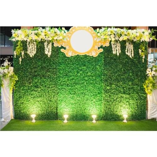 VinylBDS Wedding Photographic Background Stage Lighting Flowers Grass Green Background Plants Photocall Backdrops Kids Wedding