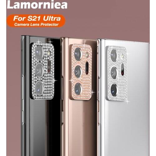 3D Glitter Rhinestone Camera Lens Protector For Samsung Galaxy S21 S20 Ultra Plus Note 20 Ultra Diamond Camera Screen Full Cover