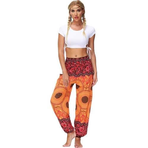 Women Paisley Print High Waist Elastic Flare Long Skinny Bodycon Pants For Streetwear Fashion Bellbottom Trousers