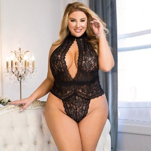 Comeondear Womens Bodysuits Plus Size Traf Body Cut-Out Sexy Outfit Lace Bodysuit Rompers Backless Mesh Bodysuit Jumpsuits