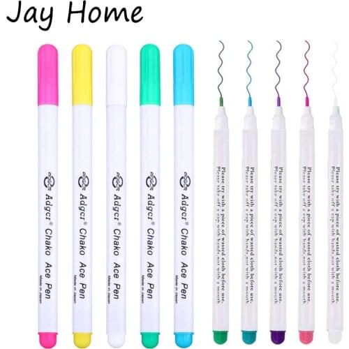 1/6pcs Ink Disappearing Fabric Marker Pen DIY Cross Stitch Water Erasable Pen Dressmaking Tailors Pen for Quilting Sewing Tools