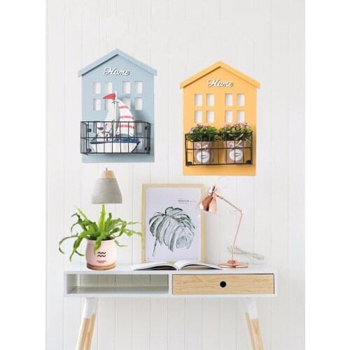 1PC Wood Vintage Wooden Storage Racks Wall Hanging Decorative Storage Box Flower Pot House Storage Racks JL 220