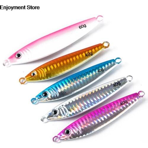 1pc S Shaped Slow Metal Jig 40g 60g 80g Jigging Saltwater Fishing Lure